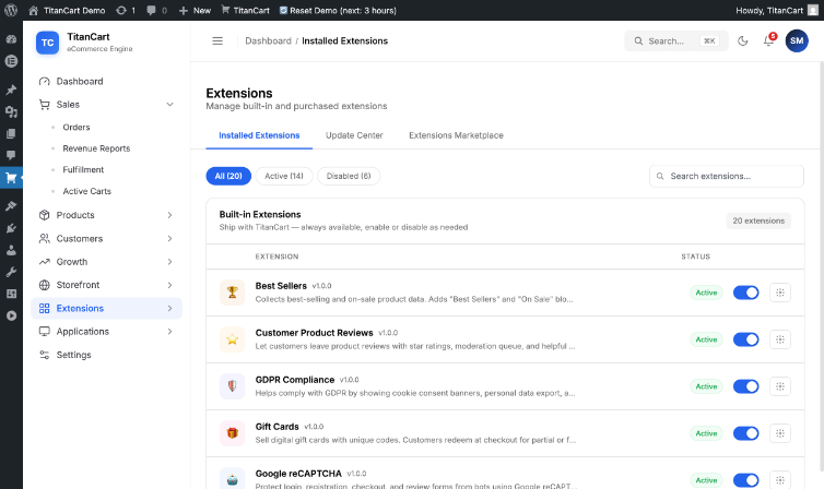 Settings & Extensions