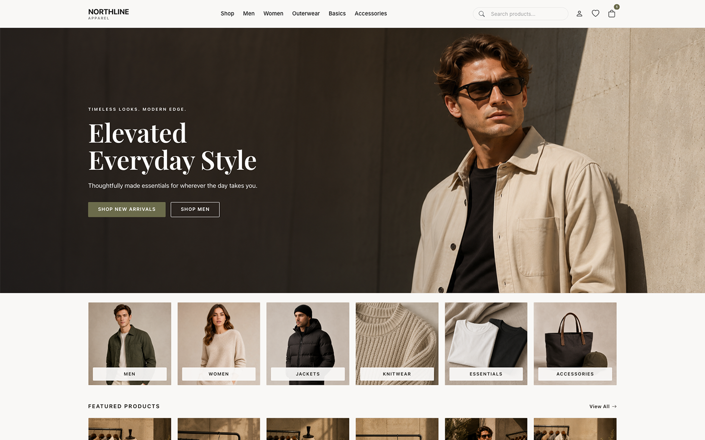 Desktop view of a TitanCart demo store